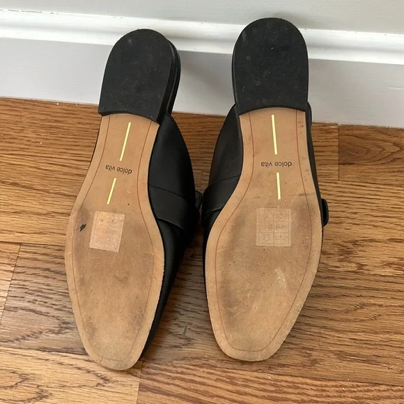 Dolce Vita Black Leather Mules - Picture 2 of 3